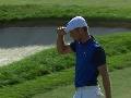 Bryson DeChambeau chips in for his third straight birdie at the Memorial