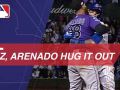 Baez, Arenado 'hug it out' after fielder's choice