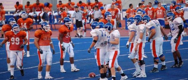 Boise State broncos at a home scrimmage 