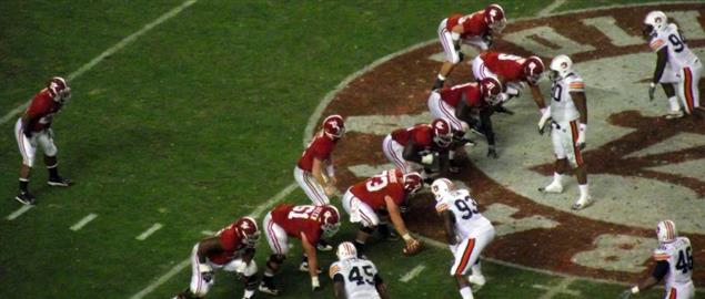 Alabama on offense during the annual Iron Bowl against rival Auburn University. 