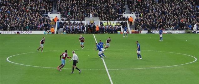 West Ham United and Leicester City kick-off their Premier League game at the Boleyn Ground