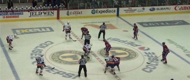 Beginning of the game between the Montreal Canadiens and NY Islanders. 10/2/10.