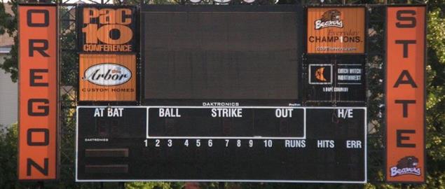 The scoreboard at Coleman field, installed Summer 2006. 