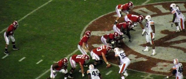 Alabama on offense during the annual Iron Bowl against rival Auburn University. 