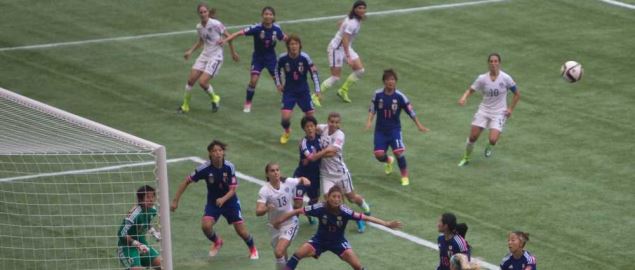 USA vs Japan corner kick goal at the 2015 FIFA World Cup Final