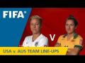 USA v. Australia - Team Lineups Exclusive USA v. Australia - Team Lineups Exclusive