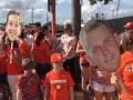 Clemson fans cheer as the Tigers arrive for the Orange Bowl Clemson fans cheer as the Tigers arrive for the Orange Bowl