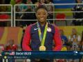 Gold medalist Simone Biles is all smiles at vault ceremony Gold medalist Simone Biles is all smiles at vault ceremony