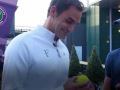 Roger Federer reunited with 10,000th ace ball at Wimbledon 2017 Roger Federer reunited with 10,000th ace ball at Wimbledon 2017